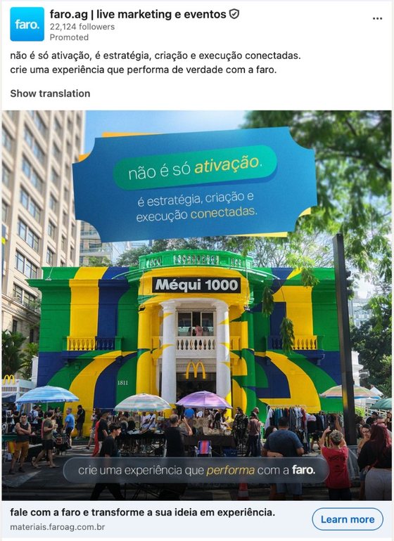 Anúncio no LinkedIn Ads